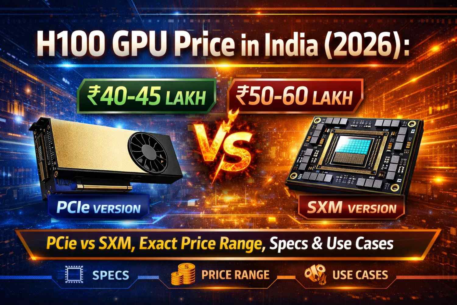 H100 GPU Price in India (2026): PCIe vs SXM, Exact Price Range, Specs & Use Cases